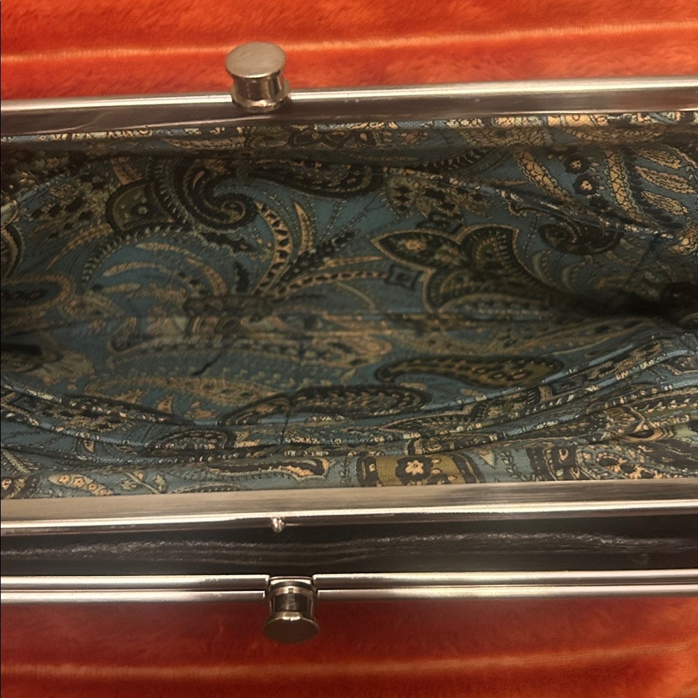 HOBO Lauren Double-Frame Clutch Wallet in Black Vintage Leather - Picture 7 of 13